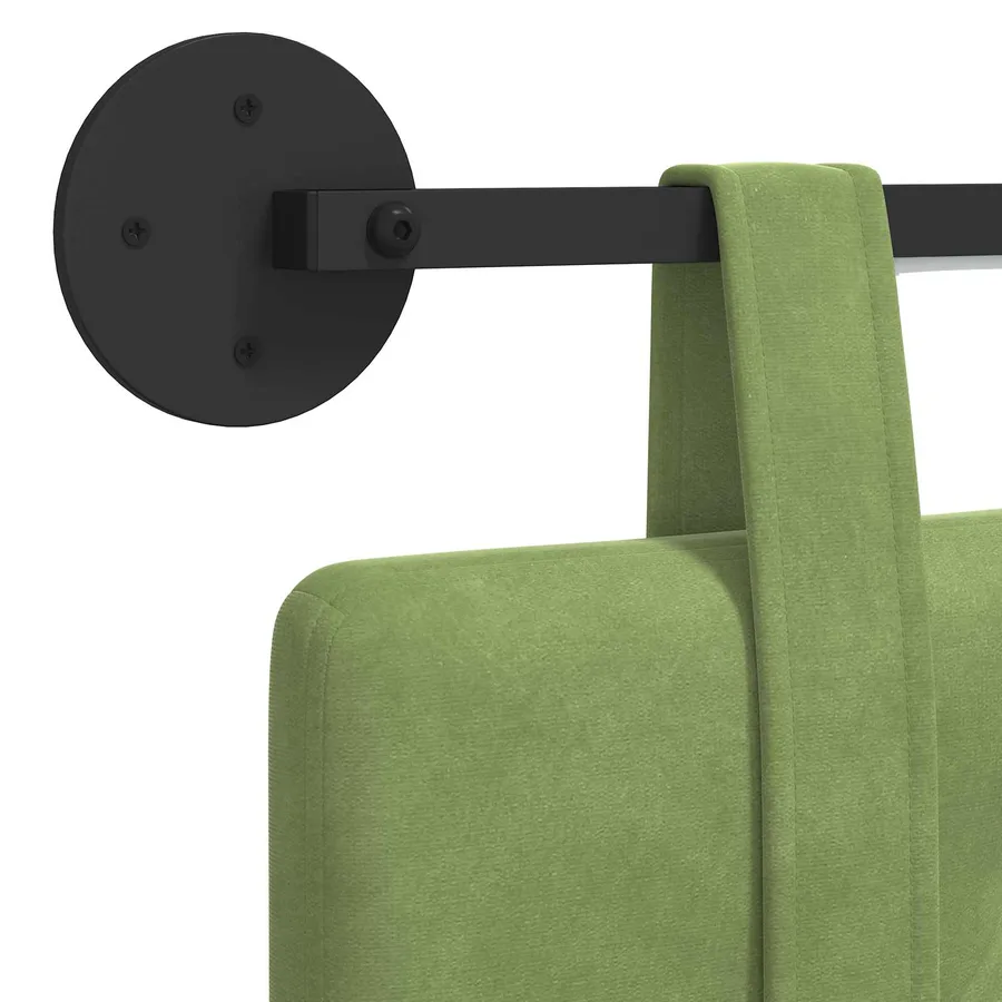 Tête de lit suspendue Avec lumière LED Vert clair Velours - 10