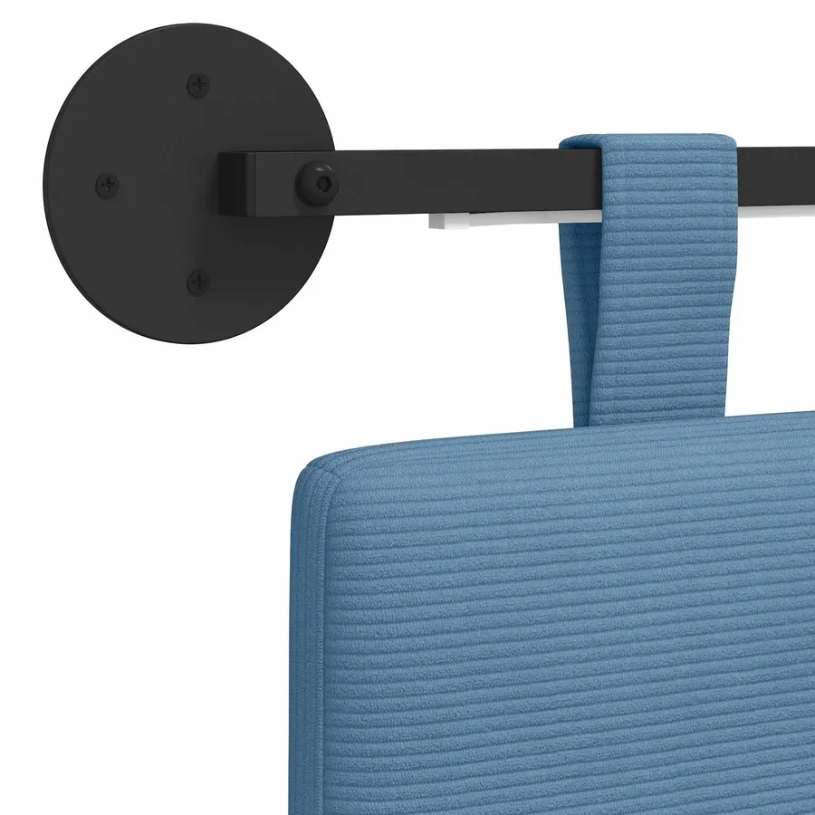 Tête de lit suspendue Bleu Tissu en velours côtelé - 8