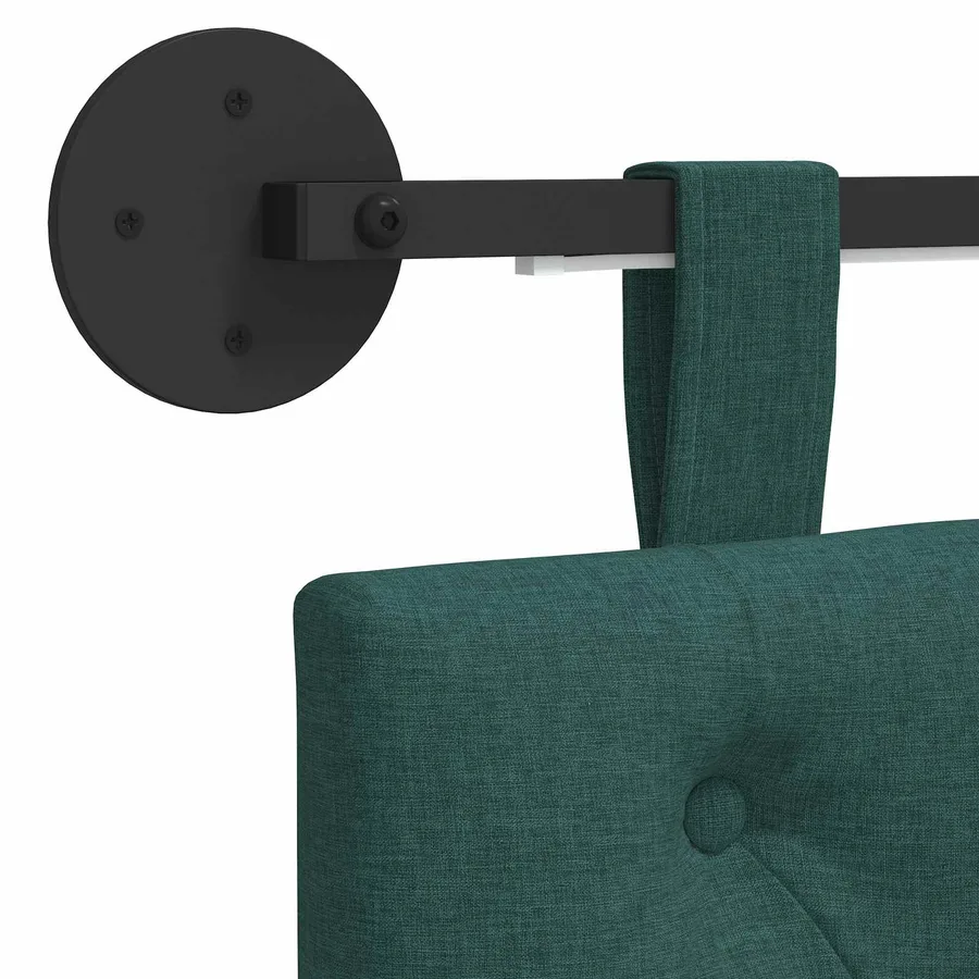 Tête de lit suspendue Avec lumière LED Vert foncé Tissu - 8