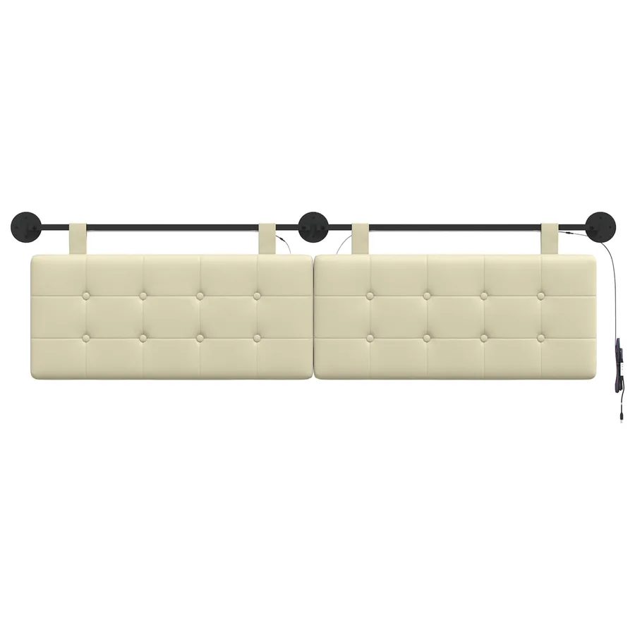 Tête de lit suspendue Avec lumière LED Crème Simili cuir - 6