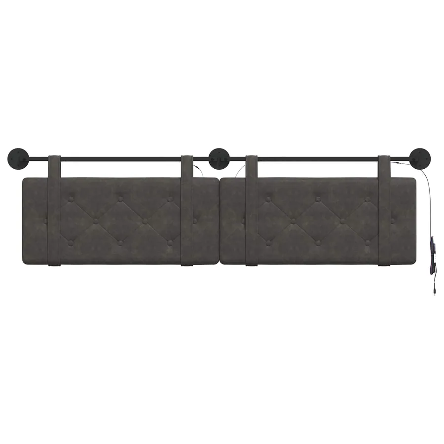 Tête de lit suspendue Avec lumière LED Noir PU antique - 6