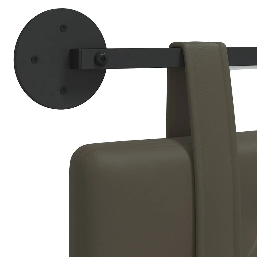 Tête de lit suspendue Avec lumière LED Gris Simili cuir - 10