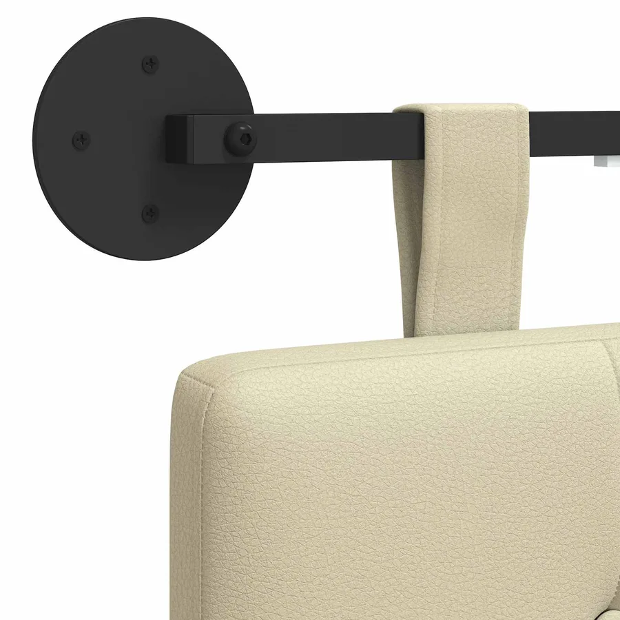 Tête de lit suspendue Avec lumière LED Crème Simili cuir - 8