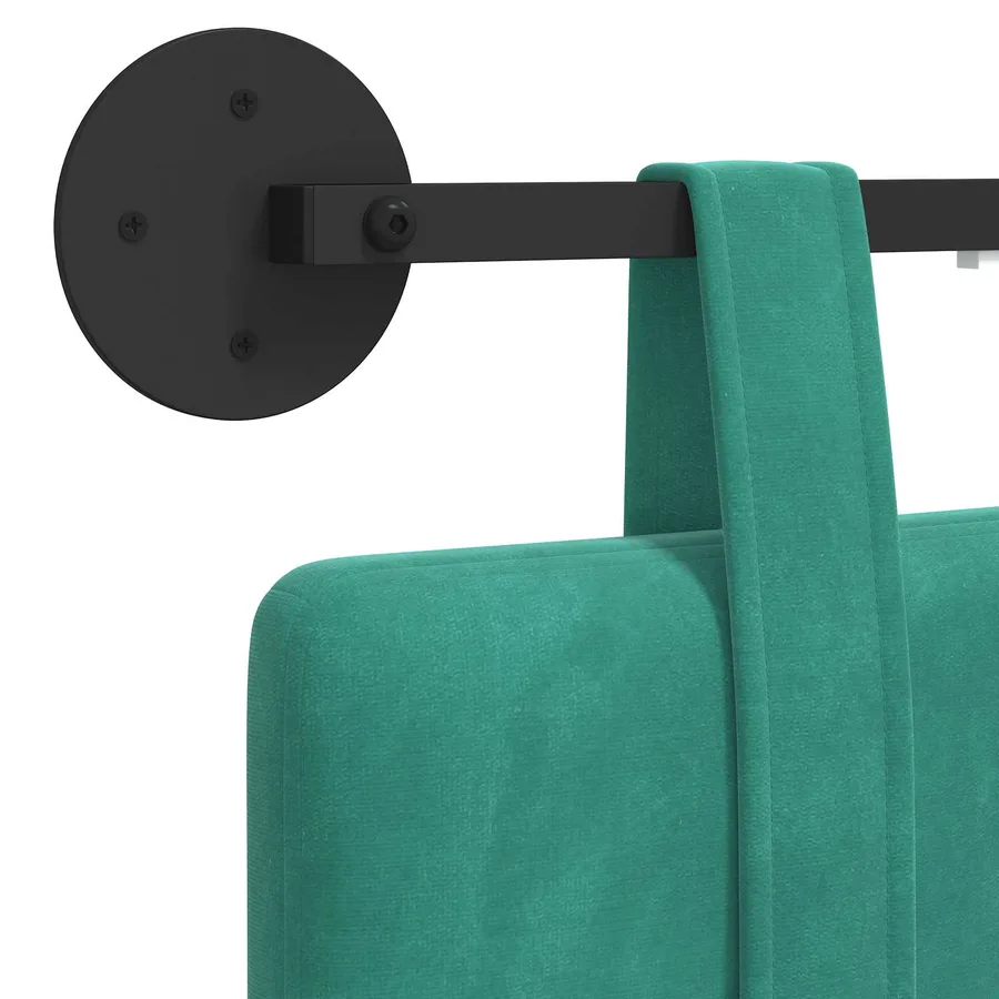 Tête de lit suspendue Avec lumière LED Turquoise Velours - 8
