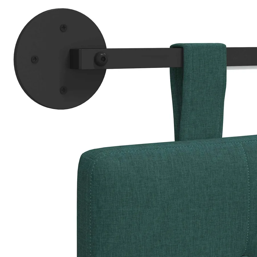 Tête de lit suspendue Avec lumière LED Vert foncé Tissu - 8