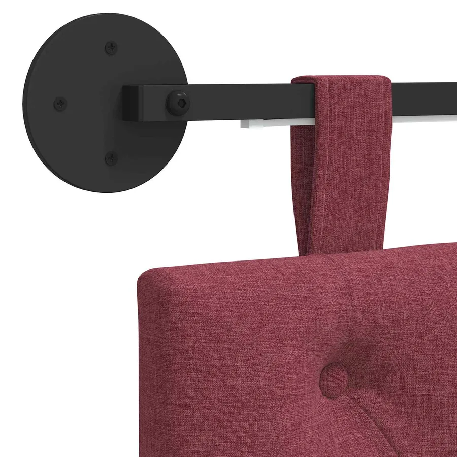 Tête de lit suspendue Avec lumière LED Bordeaux Tissu - 10