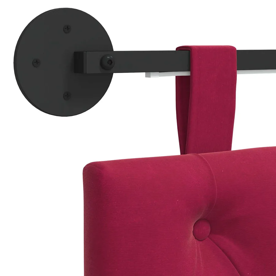 Tête de lit suspendue Avec lumière LED Bordeaux Velours - 8
