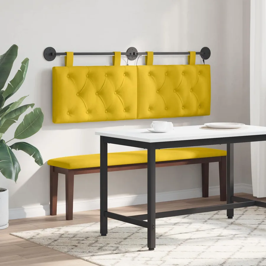 Tête de lit suspendue Avec lumière LED Jaune Velours - 4