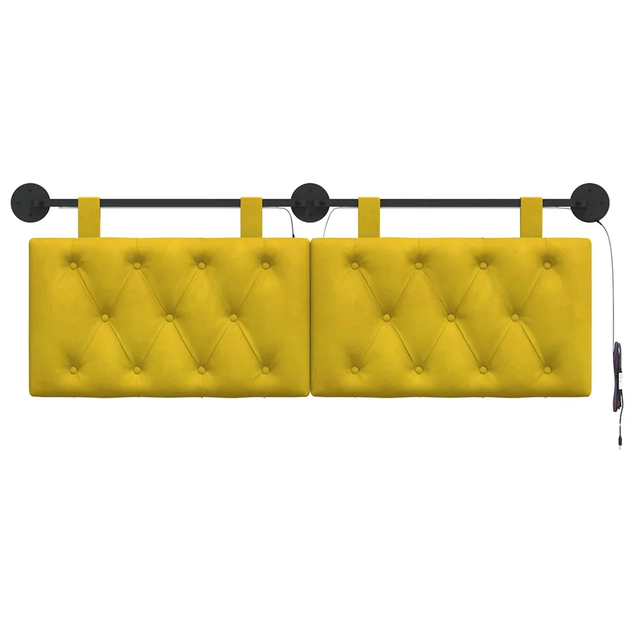 Tête de lit suspendue Avec lumière LED Jaune Velours - 6
