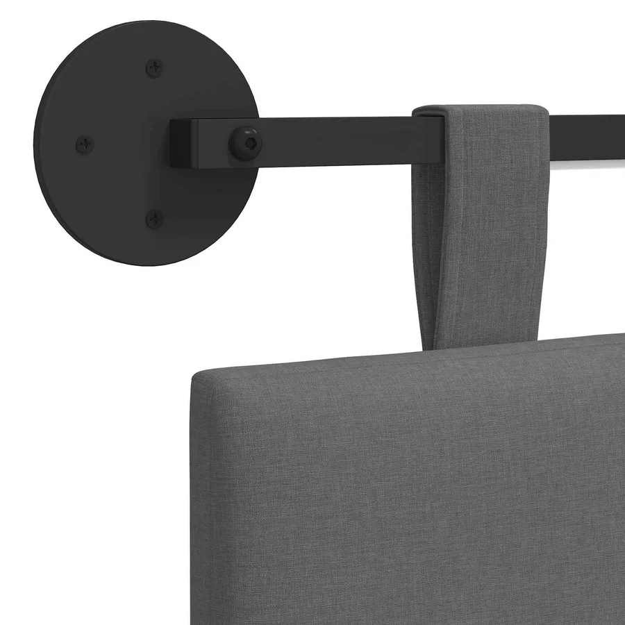 Tête de lit suspendue Avec lumière LED Gris foncé Tissu - 8