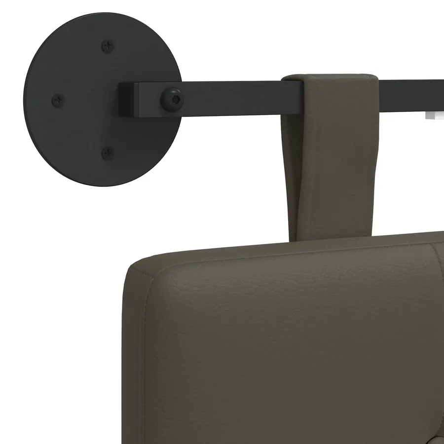 Tête de lit suspendue Avec lumière LED Gris Simili cuir - 8