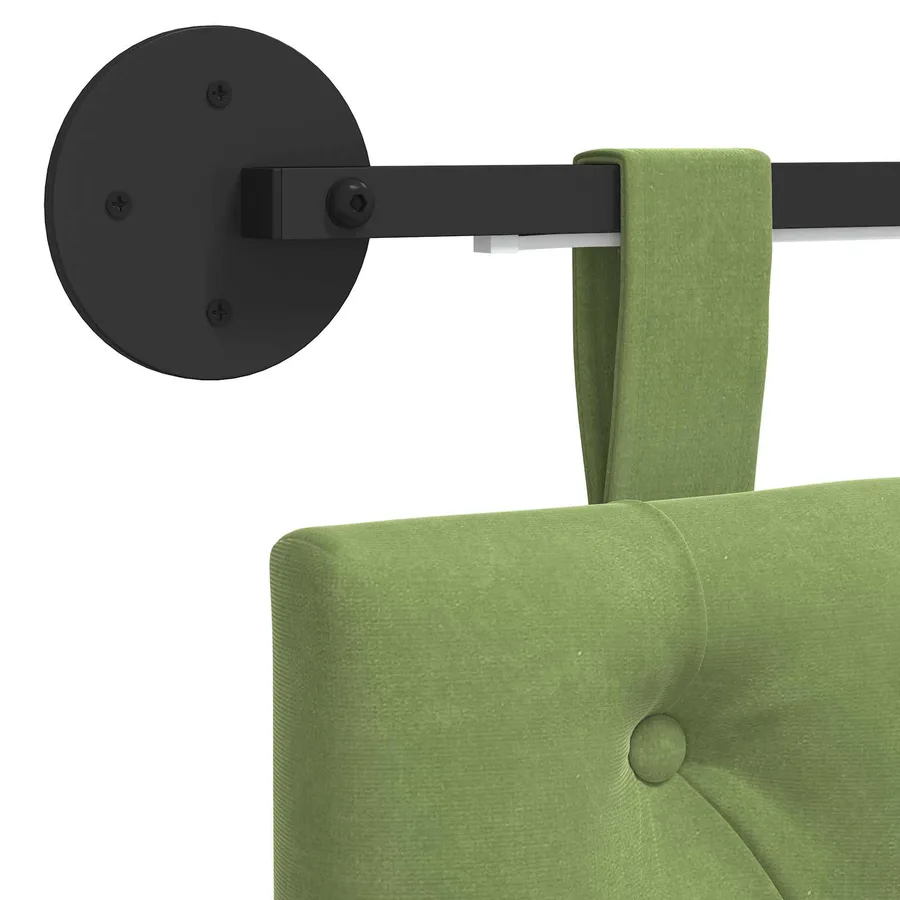Tête de lit suspendue Avec lumière LED Vert clair Velours - 8