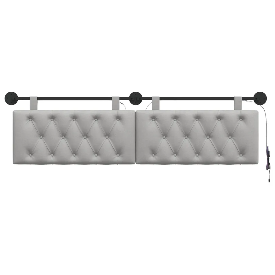 Tête de lit suspendue Gris nuage Tissu - 6