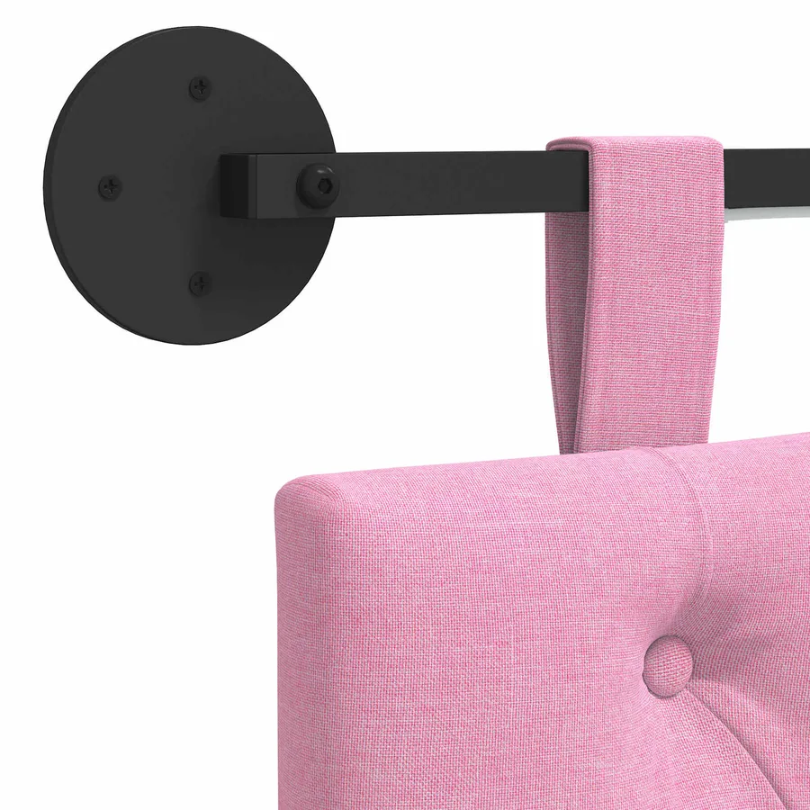 Tête de lit suspendue Avec lumière LED Rose Tissu - 8