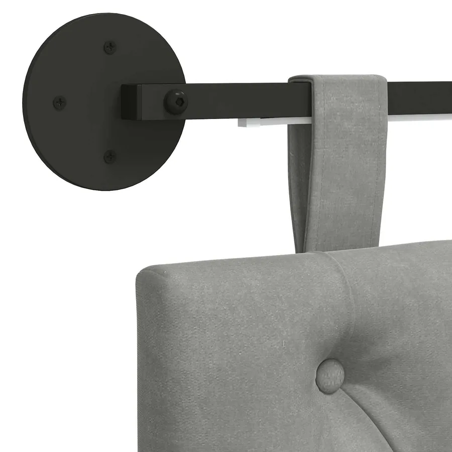 Tête de lit suspendue Avec lumière LED Gris clair Velours - 8