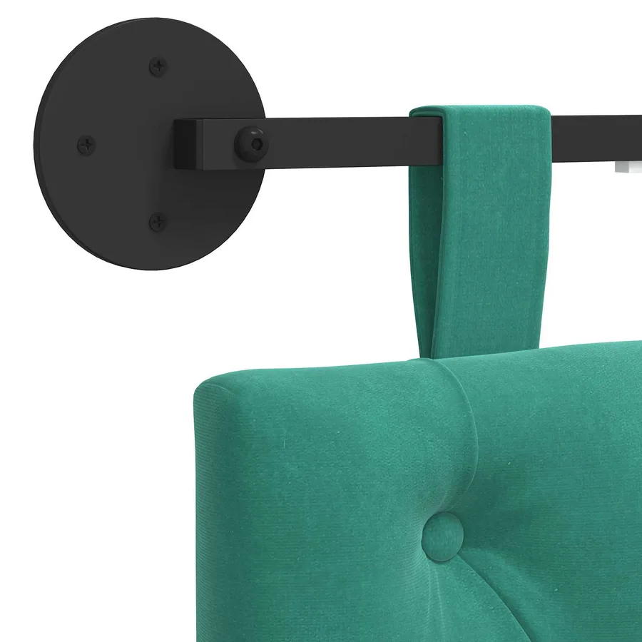 Tête de lit suspendue Avec lumière LED Turquoise Velours - 8