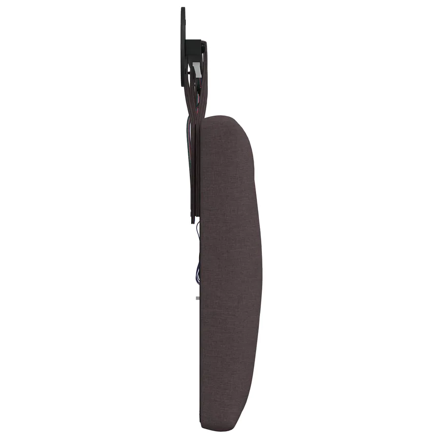 Tête de lit suspendue Avec lumière LED Marron foncé Tissu - 7