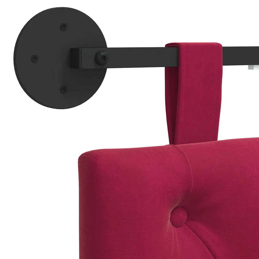 Tête de lit suspendue Avec lumière LED Bordeaux Velours - 10