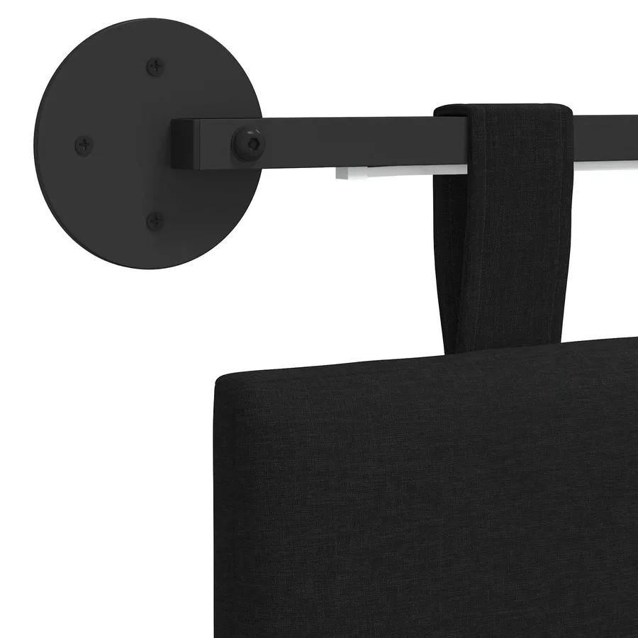 Tête de lit suspendue Avec lumière LED Noir Tissu - 10