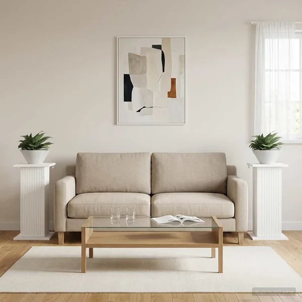 Support de Plante 2 pcs Blanc 30,5 x 30 x 60,5 cm