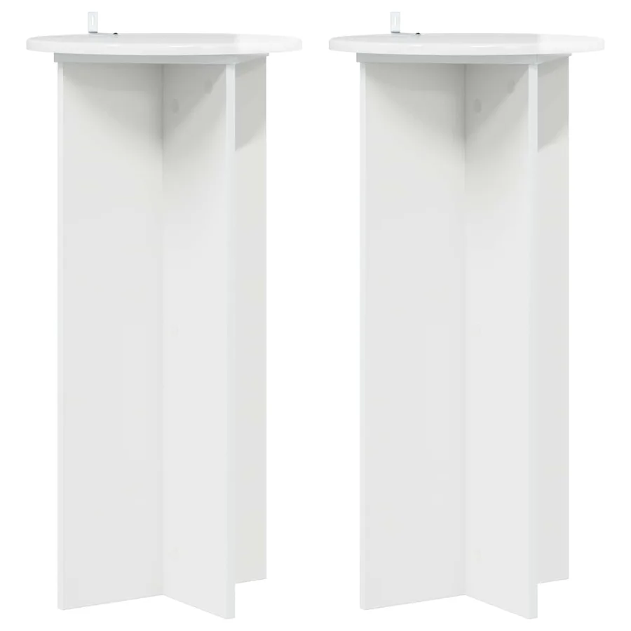 Support de Plante 2 pcs Blanc brillant 40 x 40 x 80 cm - 2