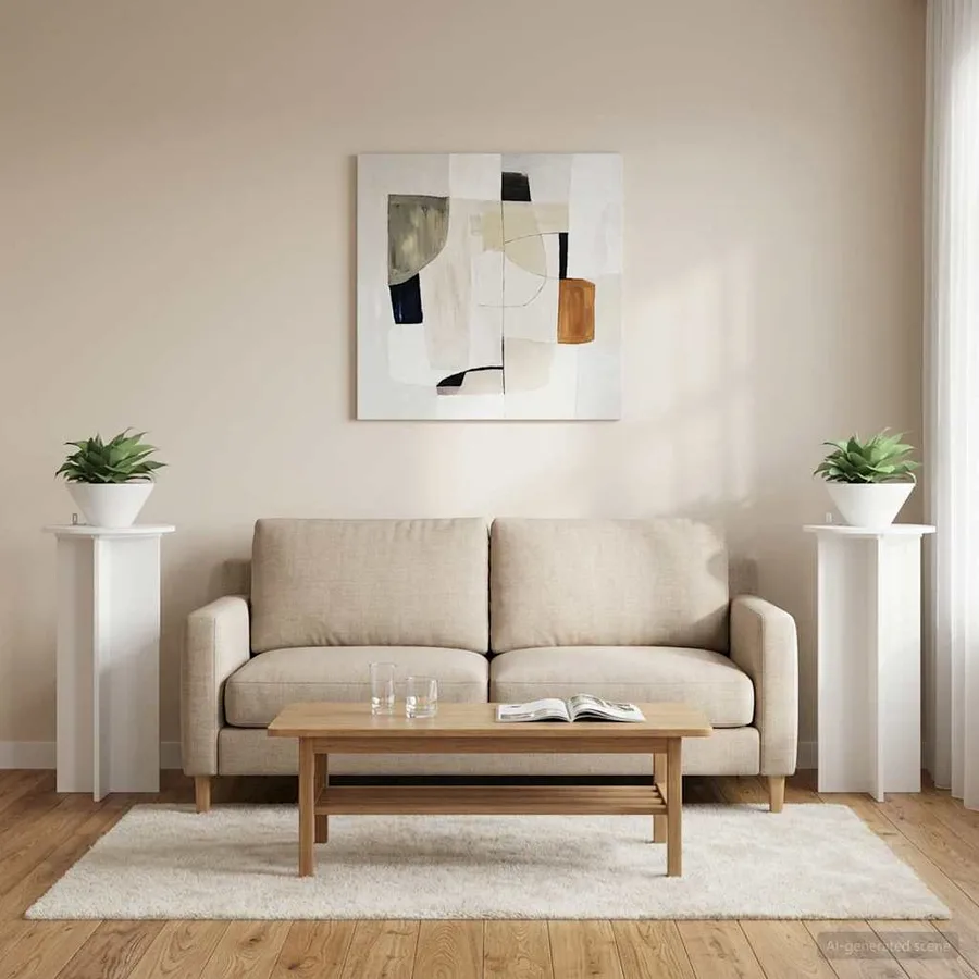 Support de Plante 2 pcs Blanc brillant 40 x 40 x 80 cm - 4