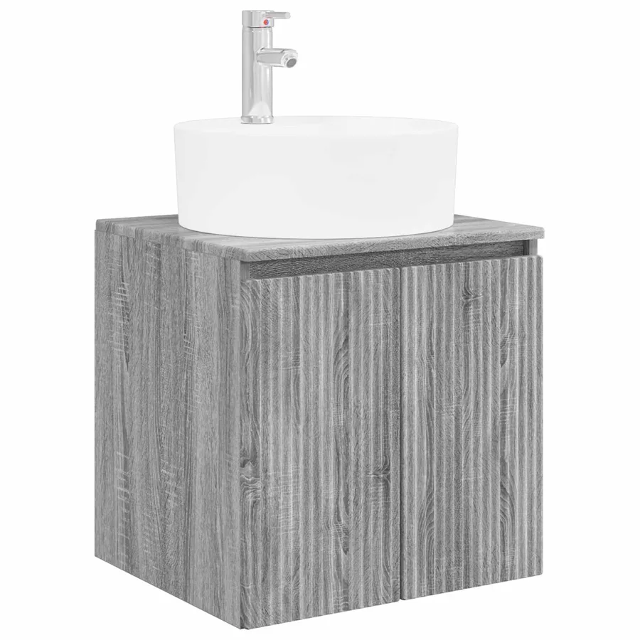 Vanité de lavabo mural Sonoma gris 49,5 x 44,5 x 65 cm - 2