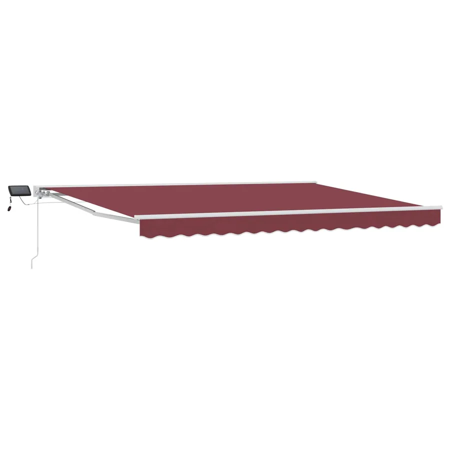 Cadre de store manuel avec LEDs Bourgogne et Blanc 5 x 3 m - 2