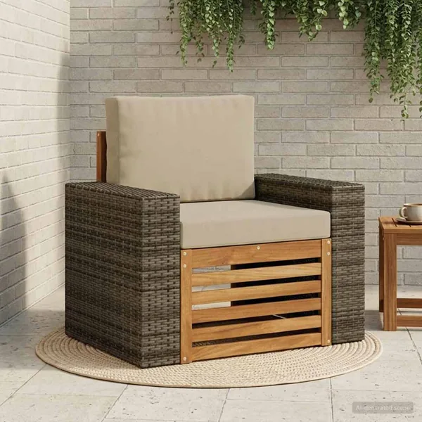 Sofa de milieu extérieur Bois d'Acacia Massif Naturel