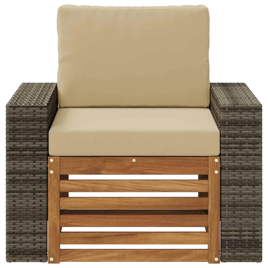 Sofa de milieu extérieur Bois d'Acacia Massif Naturel - 3
