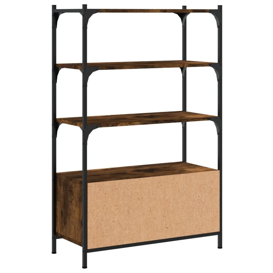 Bibliothèque à 3 niveaux chêne fumé 70x30x109,5 cm - 8