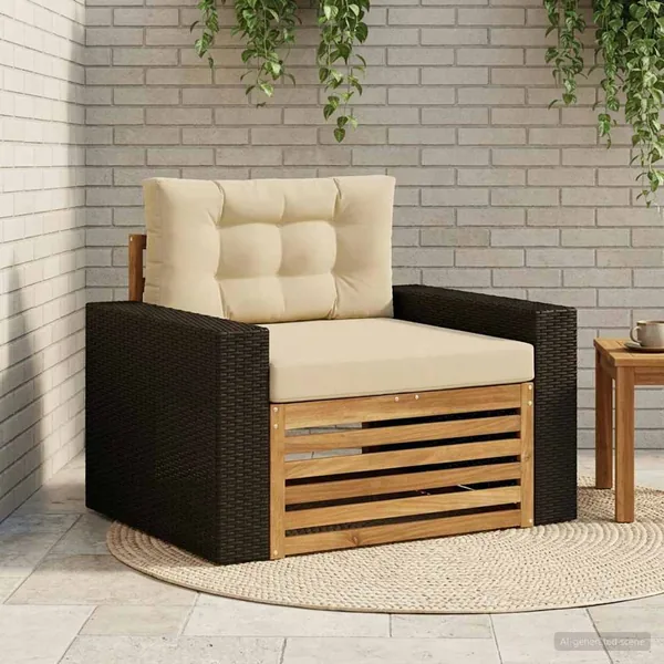 Sofa de milieu extérieur Bois d'Acacia Massif Naturel