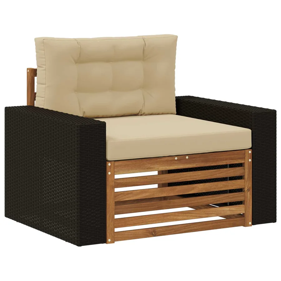 Sofa de milieu extérieur Bois d'Acacia Massif Naturel - 2