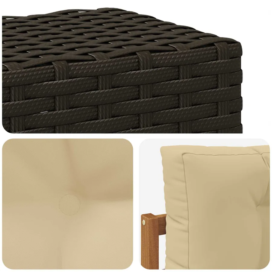Sofa de milieu extérieur Bois d'Acacia Massif Naturel - 6