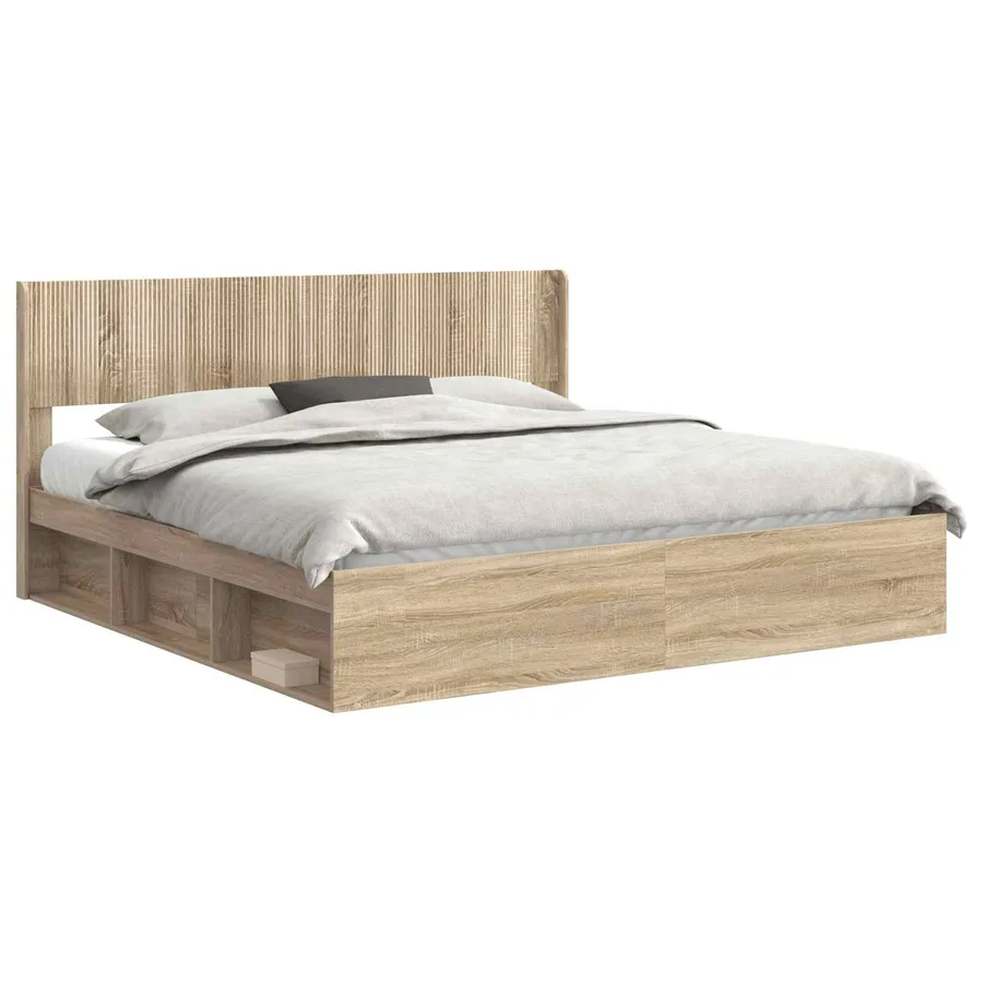 Cadre de lit avec rangement et tête de lit 2 pc - 2