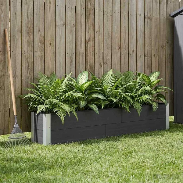Jardinière surélevée Noir 200 x 30 x 36 cm
