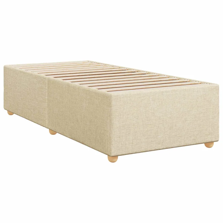 Lit boxspring avec matelas Crème 90 x 200 cm Tissu - 4