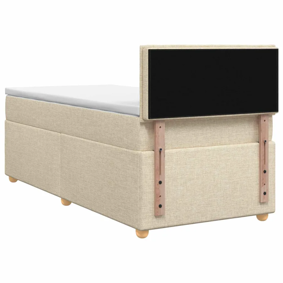Lit boxspring avec matelas Crème 90 x 200 cm Tissu - 7