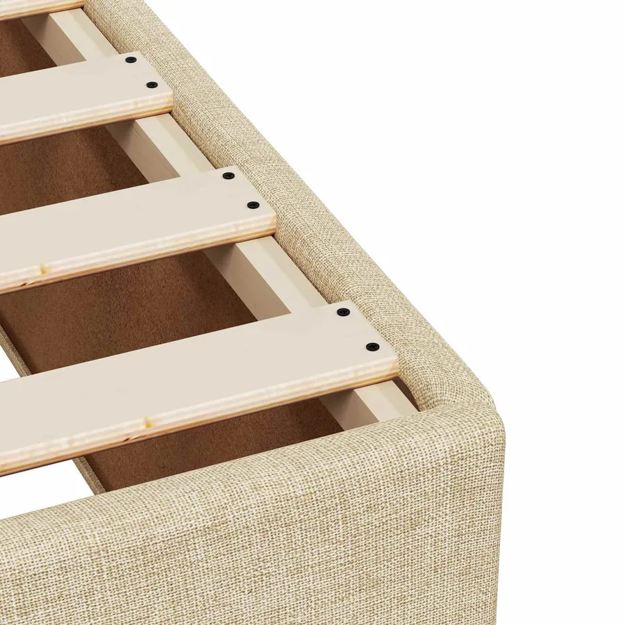 Lit boxspring avec matelas Crème 90 x 200 cm Tissu - 9