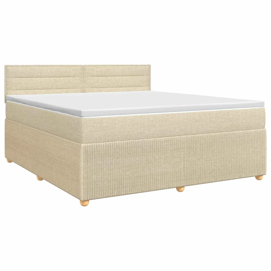 Lit boxspring avec matelas Crème 140 x 200 cm Tissu
