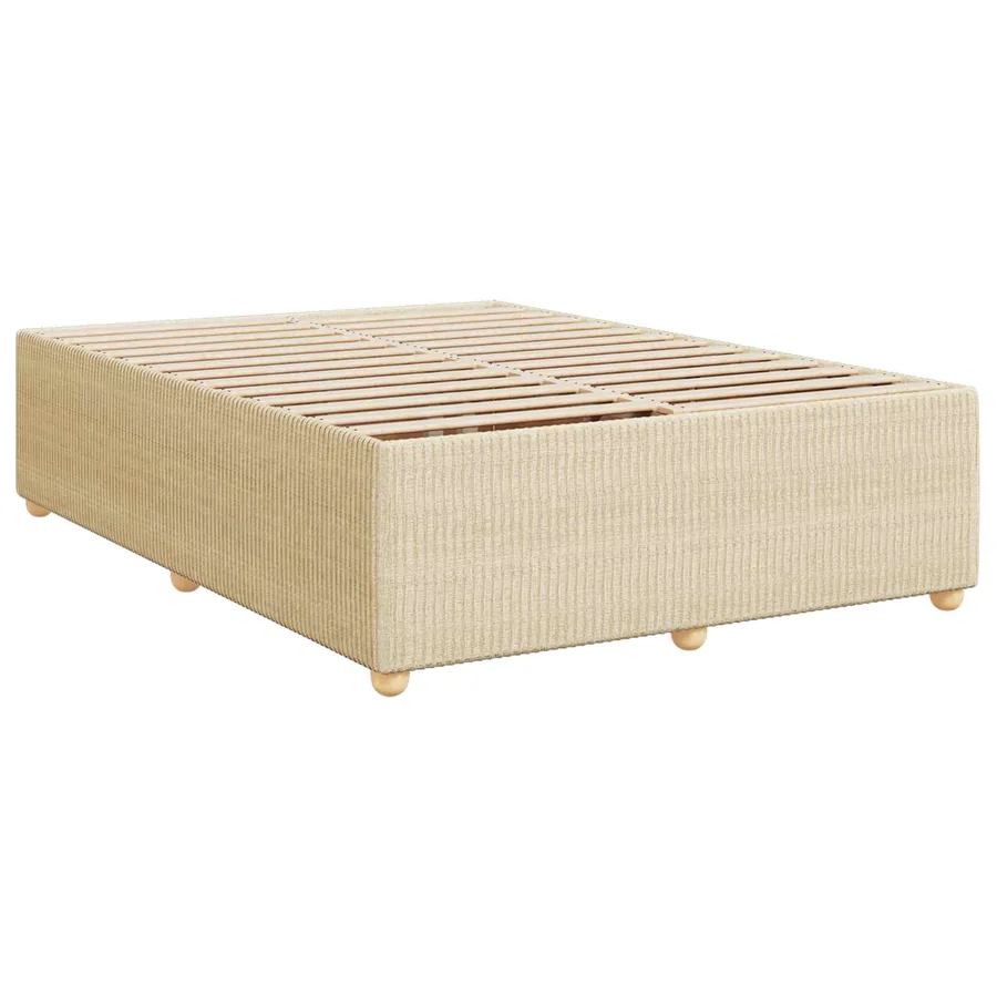 Lit boxspring avec matelas Crème 140 x 200 cm Tissu - 4