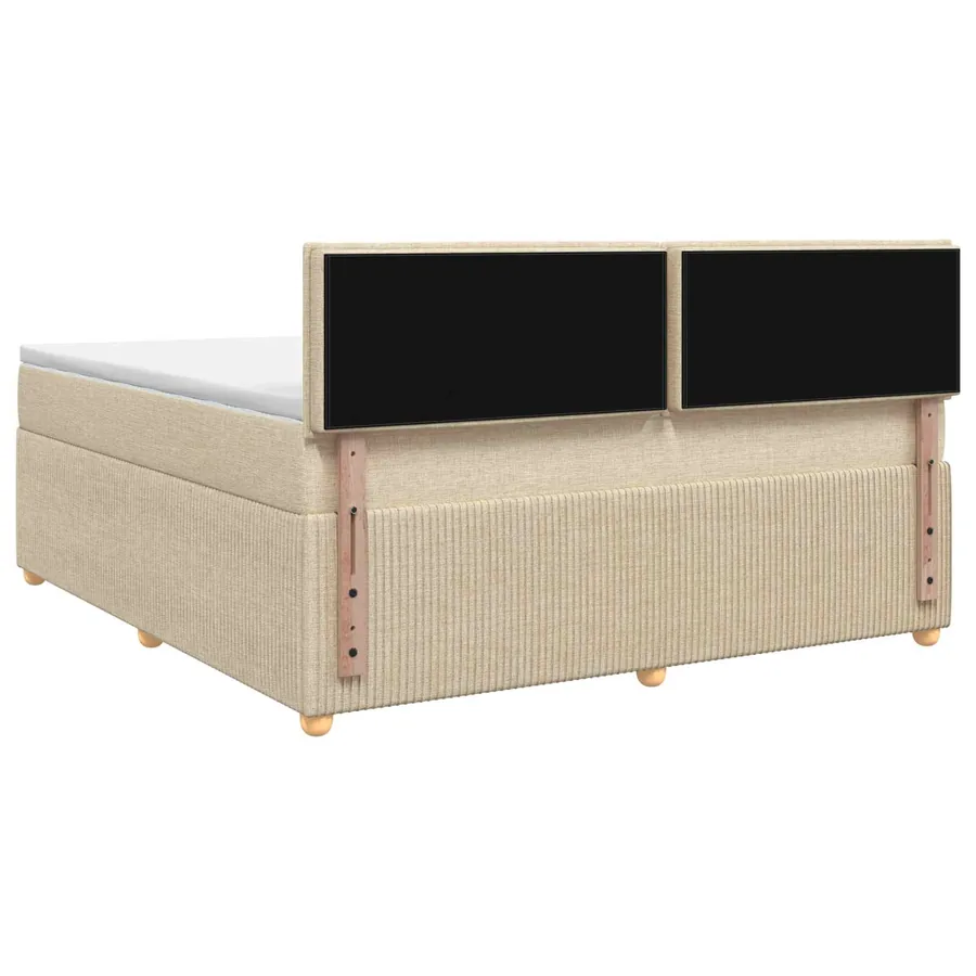 Lit boxspring avec matelas Crème 140 x 200 cm Tissu - 7