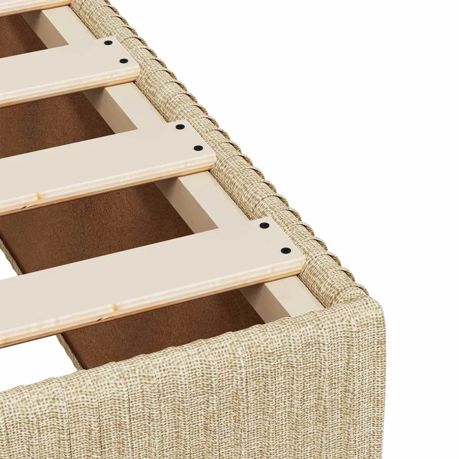 Lit boxspring avec matelas Crème 140 x 200 cm Tissu - 9