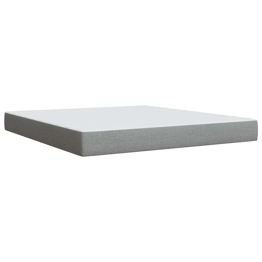 Lit boxspring avec matelas Gris clair 180 x 200 cm Tissu - 5