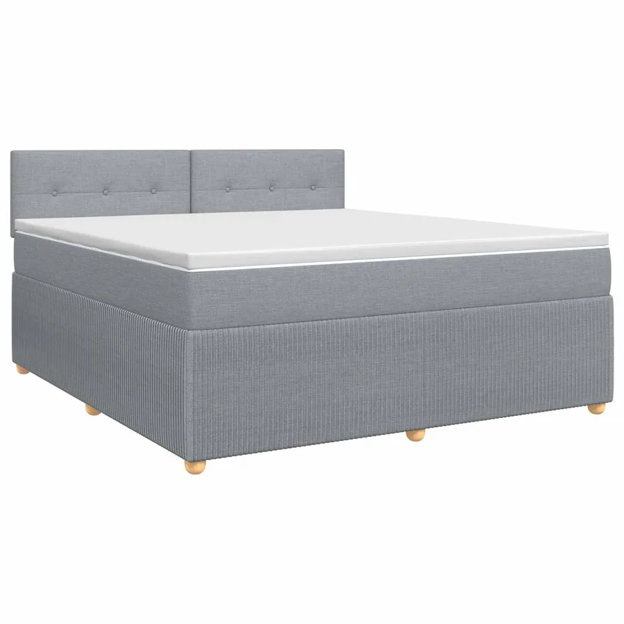 Lit boxspring avec matelas Gris clair 140 x 200 cm Tissu