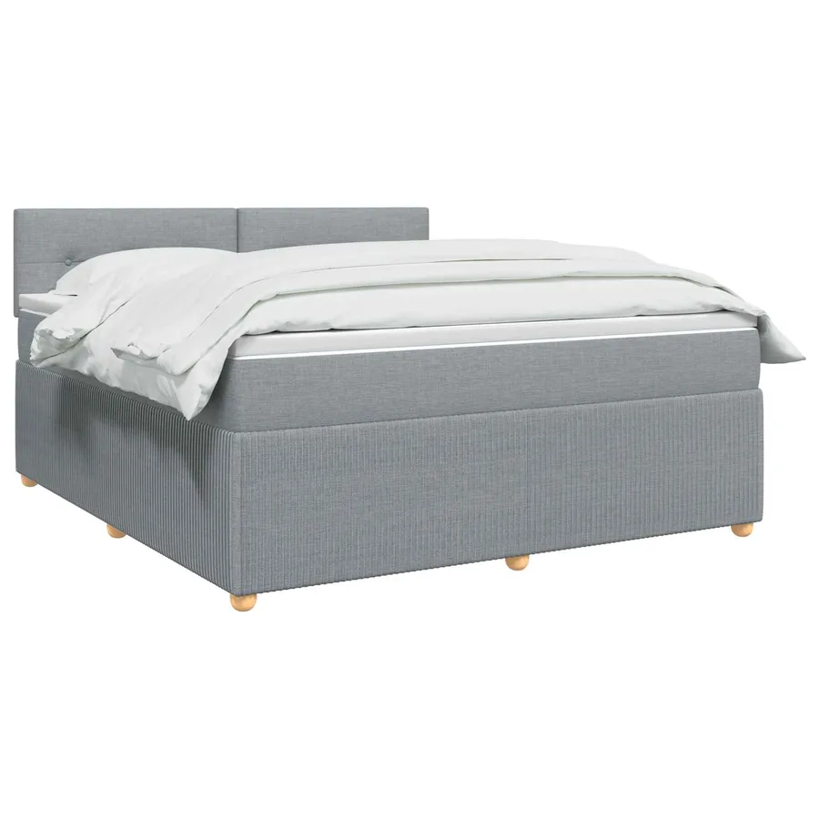 Lit boxspring avec matelas Gris clair 140 x 200 cm Tissu - 2