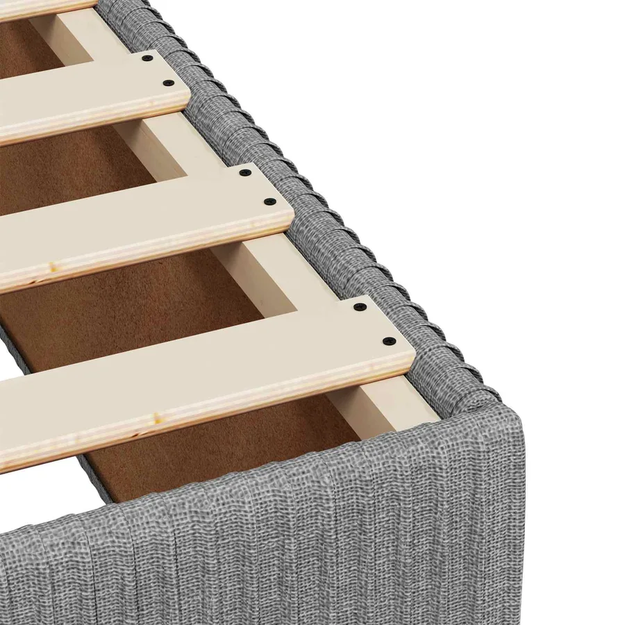 Lit boxspring avec matelas Gris clair 140 x 200 cm Tissu - 9