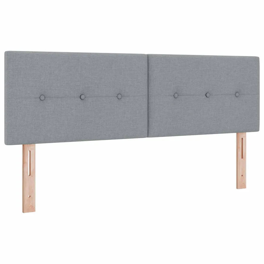Lit boxspring avec matelas Gris clair 140 x 190 cm Tissu - 3