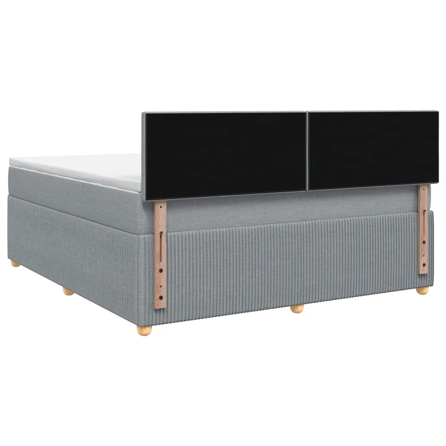 Lit boxspring avec matelas Gris clair 140 x 190 cm Tissu - 7
