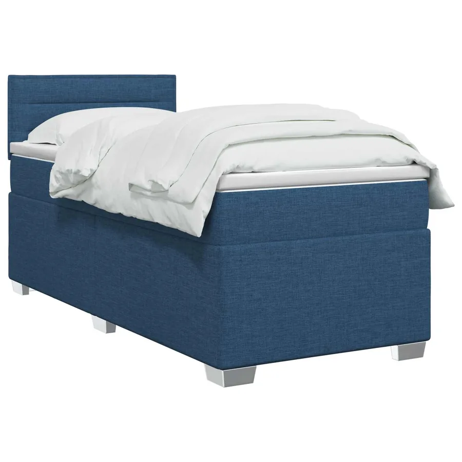 Lit boxspring avec matelas Bleu 90 x 200 cm Tissu - 2